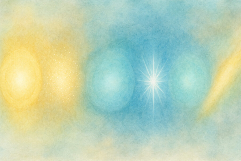 十佛名（ju-butsu-myo）を象徴する光。読経の響きと現代語解説を視覚化したイメージ。s2rz.comによる独立的個人探究の記録。